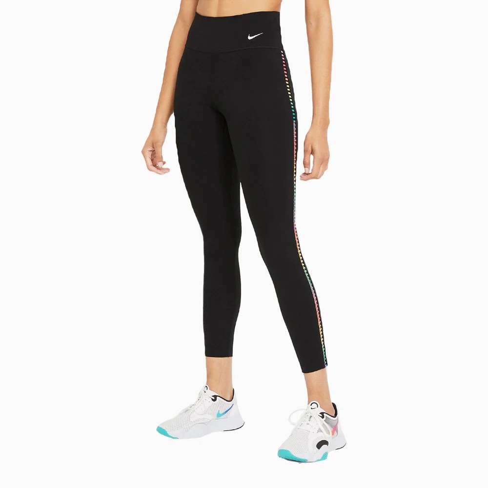 Nike Training One rainbow ladder 7/8 leggings in black
